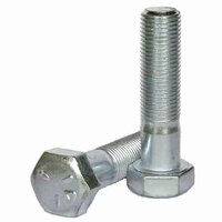 1"-14 X 2-1/2" Hex Cap Screw, Grade 5 (SAE J429), Fine, Zinc  (Import)